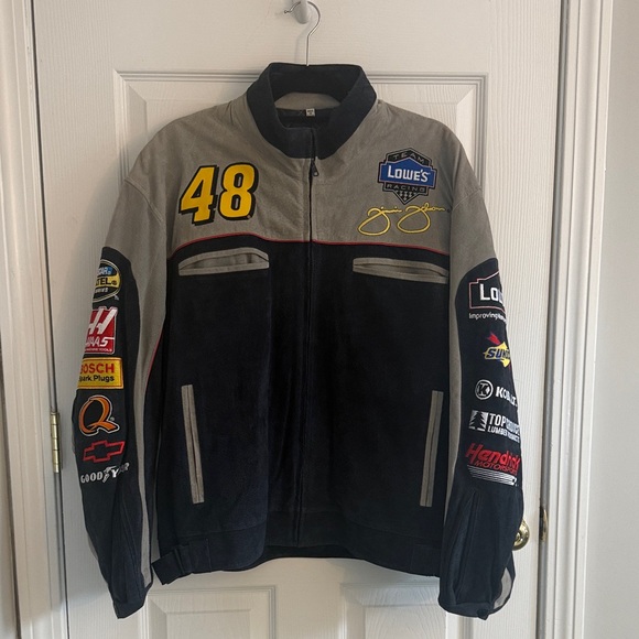 Wilsons Leather Other - Wilsons Leather Black and Gray Racing Jacket